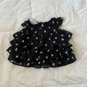 Small wonder black dress with white Polk a dots